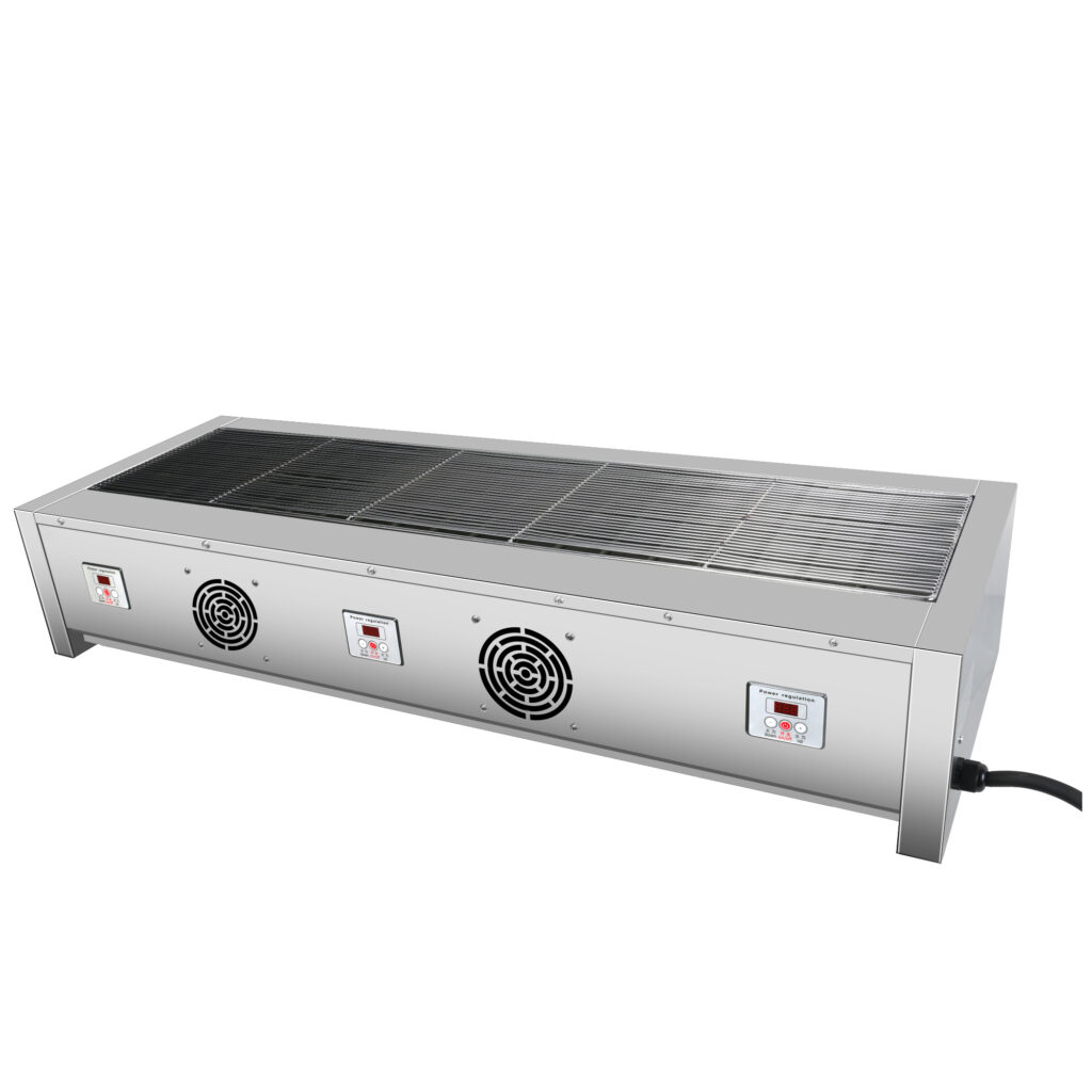 Commercial outdoor electric grill 3-zone control panel